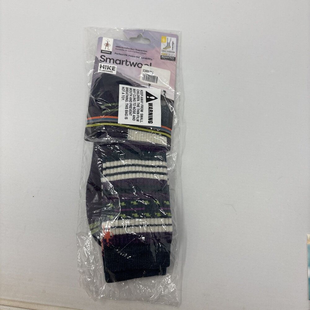 Smartwool Women’s Hike Light Cushion Margarita Crew Socks Twilight Blue L NEW